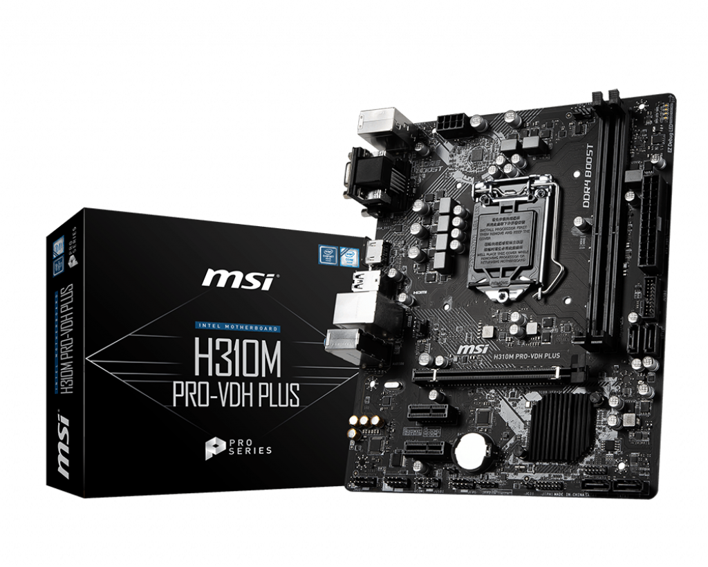MAINBOARD(เมนบอร์ด) MSI H310M PRO-VDH PLUS Supports Cpu Intel Gen8 Gen9 สินค้าใหม่ รับประกัน 3 ปี