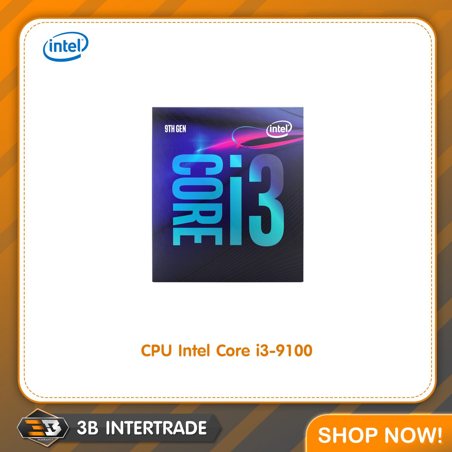 CPU Intel Core i3-9100 @3.6 GHz LGA 1151