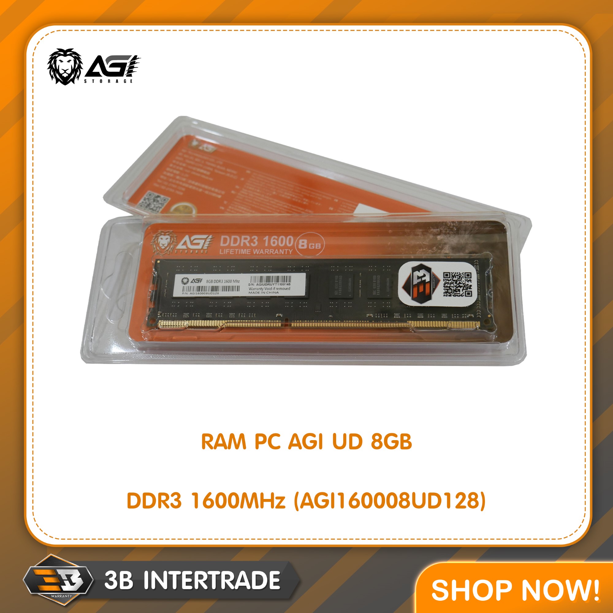 RAM PC AGI UD 8GB DDR3 1600MHz