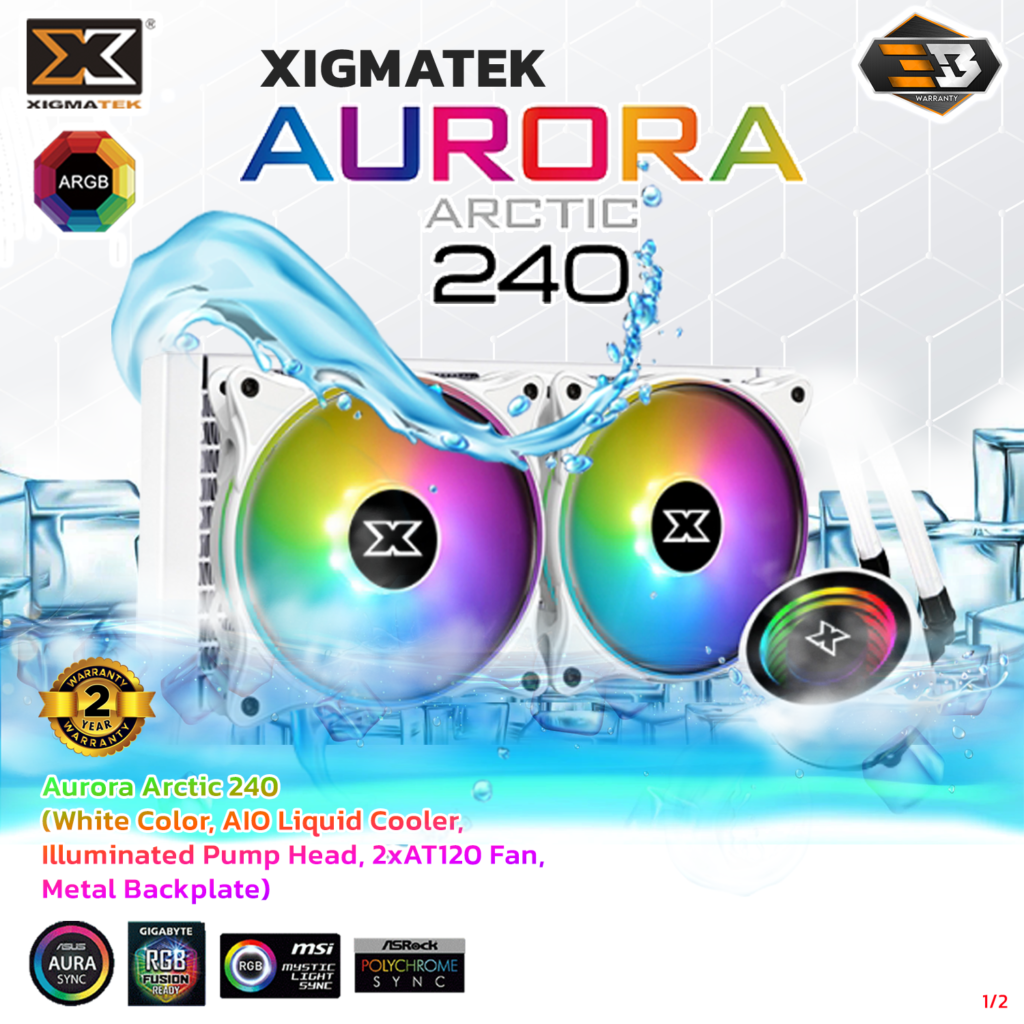 Aurora Arctic 240 White Color, AIO Liquid Cooler